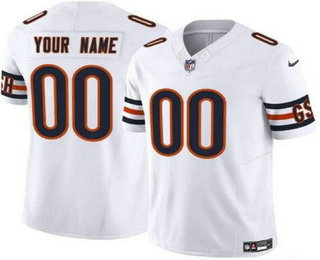 Men's Chicago Bears Customized Limited White FUSE Vapor Jersey