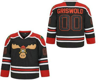 Men's Chicago Blackhawks #00 Clark Griswold Black Deer Head Hockey Jersey