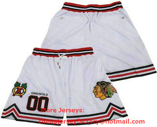 Men's Chicago Blackhawks #00 Clark Griswold White Just Don Shorts
