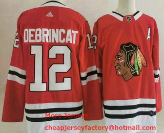Men's Chicago Blackhawks #12 Alex DeBrincat Red Adidas Stitched NHL Jersey