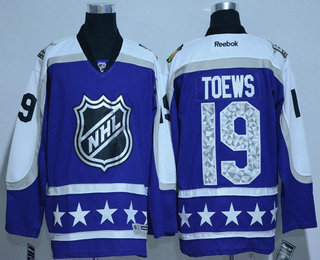Men's Chicago Blackhawks #19 Jonathan Toews Central Division Reebok Purple 2017 NHL All-Star Stitched Hockey Jersey