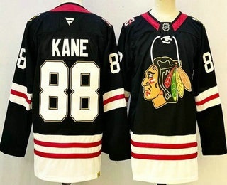 Men's Chicago Blackhawks #88 Patrick Kane Black 100 Years Anniversary Authentic Jersey