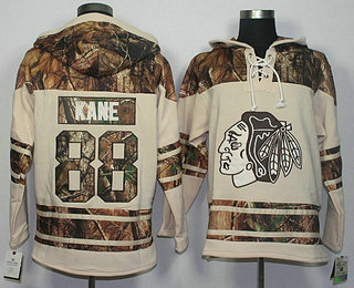 Men's Chicago Blackhawks #88 Patrick Kane Old Time Hockey Cream With Camo Hoodie