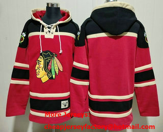 Men's Chicago Blackhawks Blank 2016 NEW Red Stitched NHL Old Time Hockey Hoodie