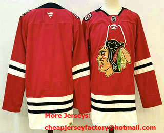 Men's Chicago Blackhawks Blank Red 100th Anniversary Stitched Jersey