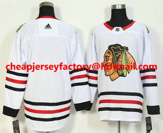Men's Chicago Blackhawks Blank White 2017-2018 Hockey Stitched NHL Jersey