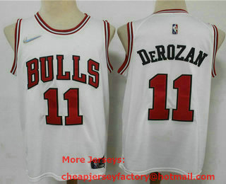 Men's Chicago Bulls #11 DeMar DeRozan 75th Anniversary Diamond White 2021 Stitched Jersey