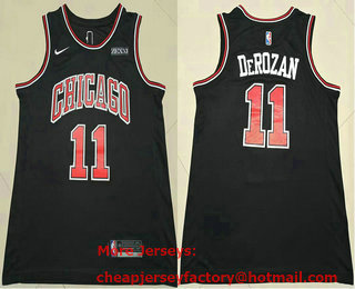 Men's Chicago Bulls #11 DeMar DeRozan Black 2021 Nike Swingman Stitched Jersey With Sponsor Logo