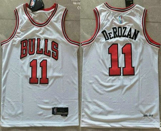 Men's Chicago Bulls #11 DeMar DeRozan White Diamond 75th Icon Swingman Jersey