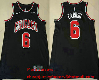 Men's Chicago Bulls #6 Alex Caruso Black 2021 Nike Swingman Stitched Jersey With Sponsor Logo