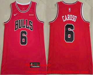Men's Chicago Bulls #6 Alex Caruso Red 2021 Nike Swingman Stitched Jersey With Sponsor Logo