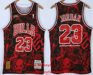 Men's Chicago Bulls #23 Michael Jordan 1995-96 Black Final Patch Hardwood Classics Soul Fashion Throwback Jersey