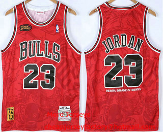 Men's Chicago Bulls #23 Michael Jordan 1995-96 Red Final Patch Hardwood Classics Soul Fashion Throwback Jersey