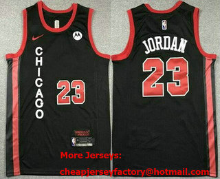 Men's Chicago Bulls #23 Michael Jordan Black 2023 City Icon Sponsor Swingman Jersey