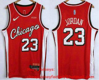 Men's Chicago Bulls #23 Michael Jordan NEW 75th Anniversary Diamond Red 2021 Stitched Jersey