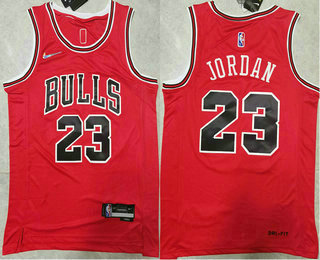 Men's Chicago Bulls #23 Michael Jordan Red 75th Anniversary Diamond 2021 Stitched Jersey