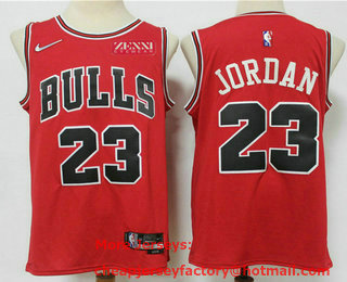 Men's Chicago Bulls #23 Michael Jordan Red Nike 75th Anniversary Diamond 2021 Stitched Jersey With Sponsor