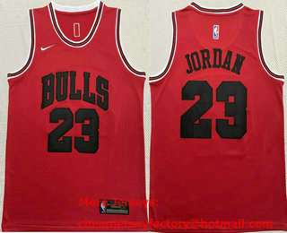 Men's Chicago Bulls #23 Michael Jordan Red With White Name Stitched NBA Nike Swingman Jersey