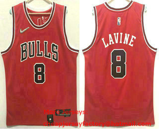 Men's Chicago Bulls #8 Zach LaVine 75th Anniversary Diamond Red 2021 Stitched Jersey