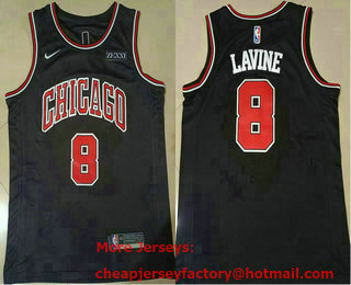 Men's Chicago Bulls #8 Zach LaVine Black 2021 Nike Swingman Stitched Jersey With Sponsor Logo