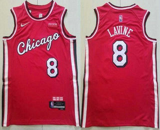 Men's Chicago Bulls #8 Zach Lavine Red City Diamond 75th Icon Sponsor Swingman Jersey