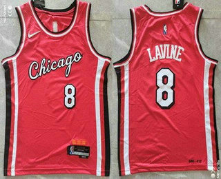 Men's Chicago Bulls #8 Zach Lavine Red City Diamond 75th Icon Swingman Jersey