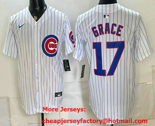 Men's Chicago Cubs #17 Mark Grace White Limited Jersey