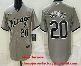 Men's Chicago White Sox #20 Miguel Vargas Gray Cool Base Jersey