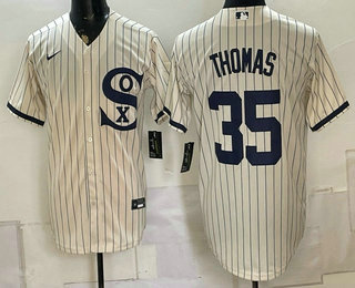Men's Chicago White Sox #35 Frank Thomas Cream Player Name 2021 Field of Dreams Authentic Jersey