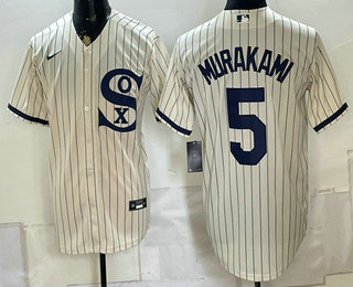 Men's Chicago White Sox #5 Munetaka Murakami Cream Player Name 2021 Field of Dreams Authentic Jersey