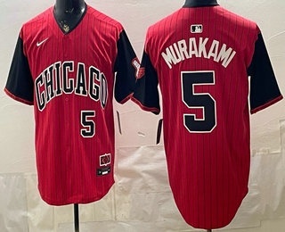 Men's Chicago White Sox #5 Munetaka Murakami Red 2025 City Connect Limited Stitched Jersey