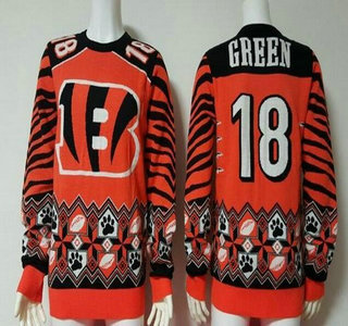 Men's Cincinnati Bengals #18 A.J. Green Multicolor NFL Sweater