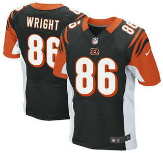 Men's Cincinnati Bengals #86 James Wright Black Team Color NFL Nike Elite Jersey