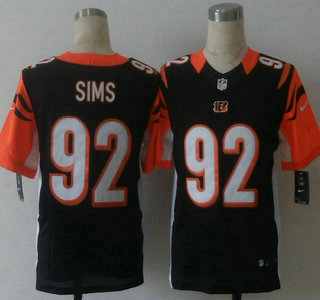 Men's Cincinnati Bengals #92 Pat Sims Nike Black Elite Jersey