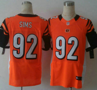 Men's Cincinnati Bengals #92 Pat Sims Nike Orange Elite Jersey