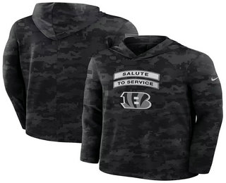 Men's Cincinnati Bengals Black 2026 Salute to Service Sideline Lightweight Hoodie Long Sleeve Top