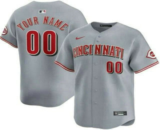 Men's Cincinnati Reds Customized Gray Limited Jersey