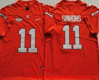 Men's Clemson Tigers #11 Isaiah Simmons Orange College Football Jersey