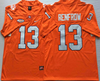 Men's Clemson Tigers #13 Hunter Renfrow Orange 2019 Vapor Untouchable Stitched Nike NCAA Jersey