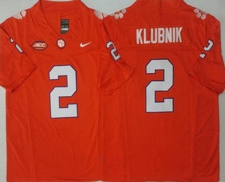 Men's Clemson Tigers #2 Cade Klubnik Orange FUSE College Football Jersey