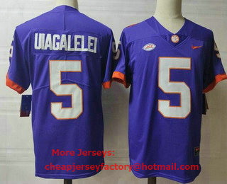Men's Clemson Tigers #5 DJ Uiagalelei Purple College Football Jersey