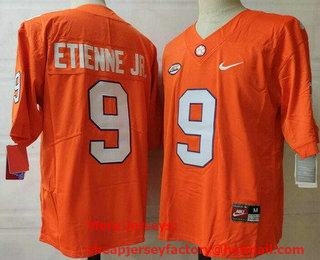 Men's Clemson Tigers #9 Travis Etienne Jr Orange College Football Jersey