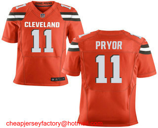 Men's Cleveland Browns #11 Terrelle Pryor Orange Alternate Stitched NFL Nike Elite Jersey