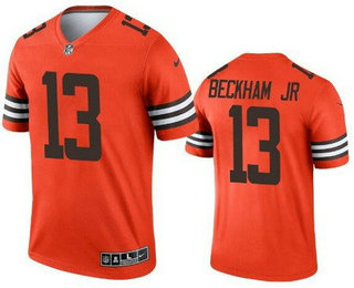 Men's Cleveland Browns #13 Odell Beckham Jr Limited Orange Inverted Vapor Jersey