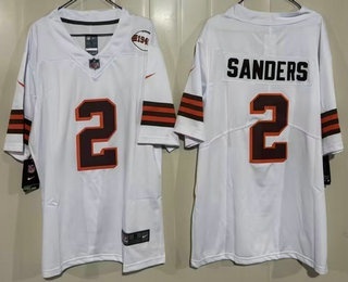 Men's Cleveland Browns #2 Shedeur Sanders Limited White Alternate Vapor Jersey