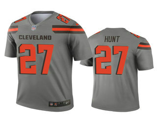 Men's Cleveland Browns #27 Kareem Hunt Brown Inverted Legend Jersey