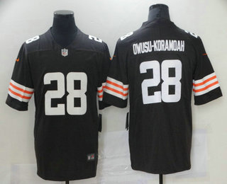 Men's Cleveland Browns #28 Jeremiah Owusu-Koramoah Brown 2020 NEW Vapor Untouchable Stitched NFL Nike Limited Jersey