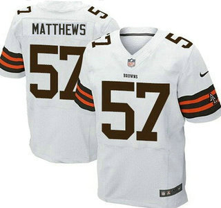 Men's Cleveland Browns #57 Clay Matthews Road NFL Nike Elite Jersey