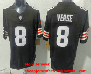 Men's Cleveland Browns #8 Jared Verse Limited Brown FUSE Vapor Jersey