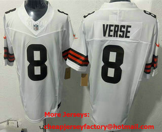 Men's Cleveland Browns #8 Jared Verse Limited White FUSE Vapor Jersey